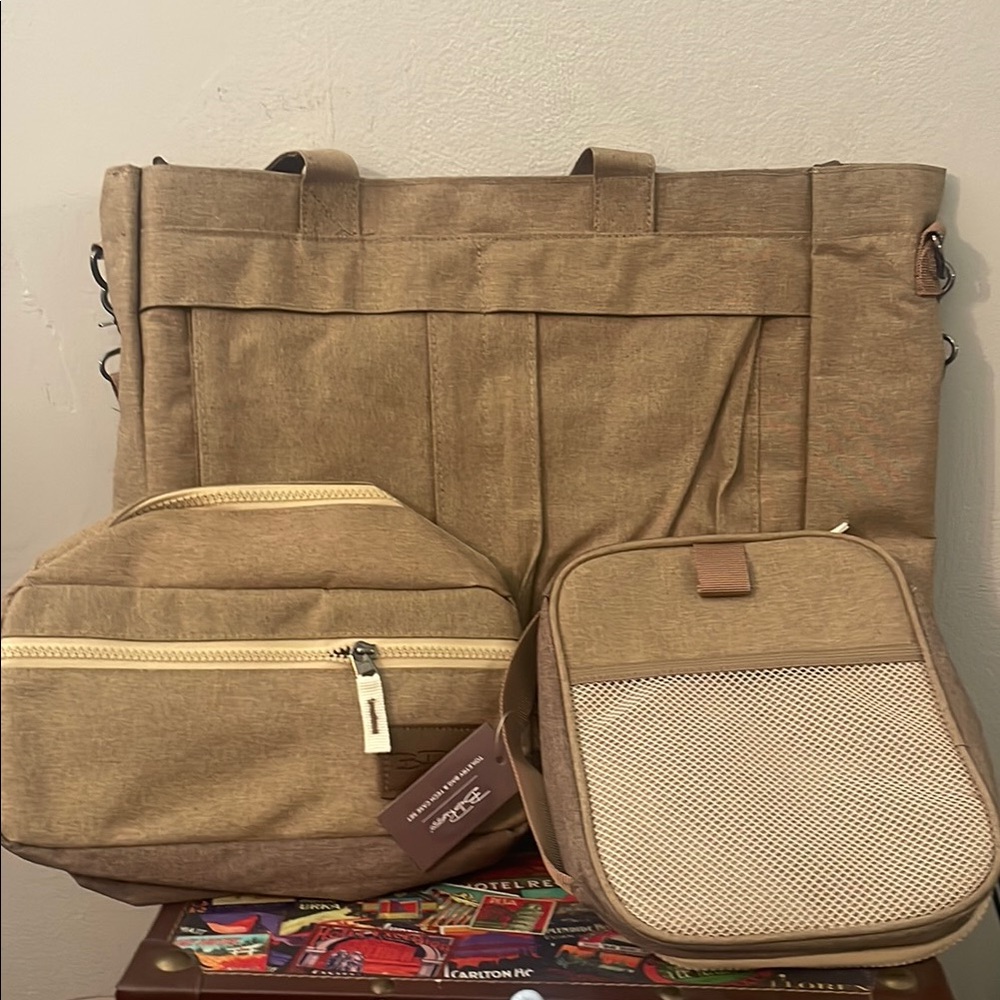 Tan Tote Bag Set